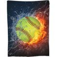 thumbnail image 1 of Cool Basketball Ball Throw Blanket Super Soft Warm Boy Bedding Bed Blankets for Couch Bedroom Sofa Office Car, All Season Cozy Flannel Plush Blanket for Girls Boys Adults, 60"X50", 1 of 6