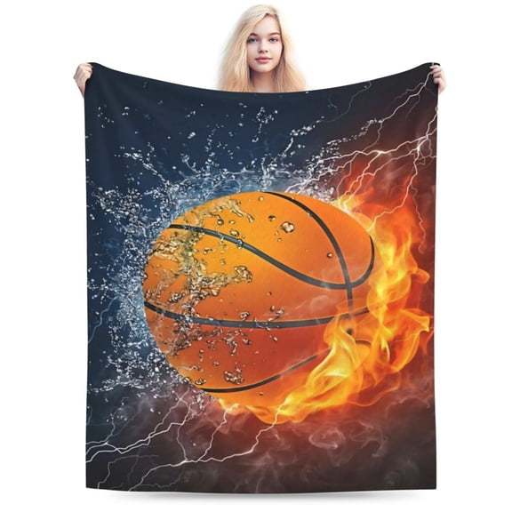 Cool Basketball Fun Ball Throw Blanket Super Soft for All Seasons 80x60