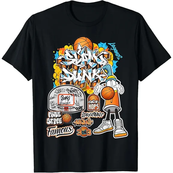 Cool Basketball Graffiti Style Illustration Graphic Designs T-Shirt