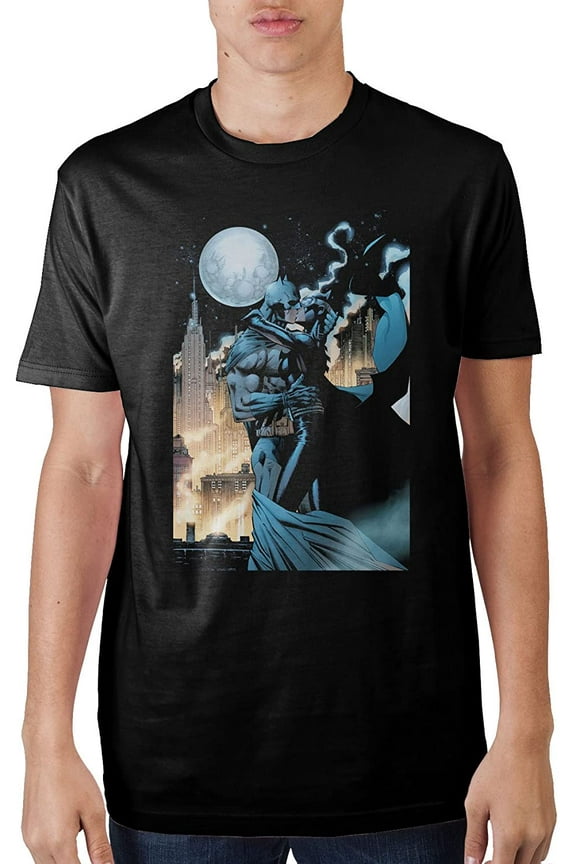 Cool Batman Catwoman Love Men's Graphic Print Black Valentine's Day T-Shirt Gift X-Large