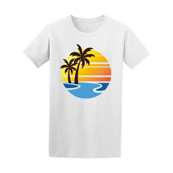 Cool Beach Palm Trees Art T-Shirt Men -Image by Shutterstock, Male x-Large