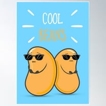 Cool Beans Poster Wall Art, Modern Wall Decor For Living Room Bedroom, 8x12 UNFRAMED