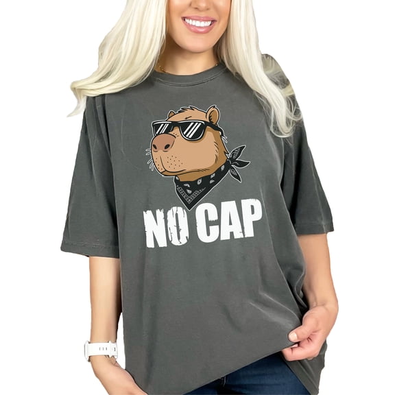 Cool Bear Graphic TShirt, No Cap Bear Tee, Funny Animal Shirt, Trendy Streetwear Top, Cute Bear in Sunglasses, Casual Summer Tee, Pepper Comfort Colors T-Shirt, Small