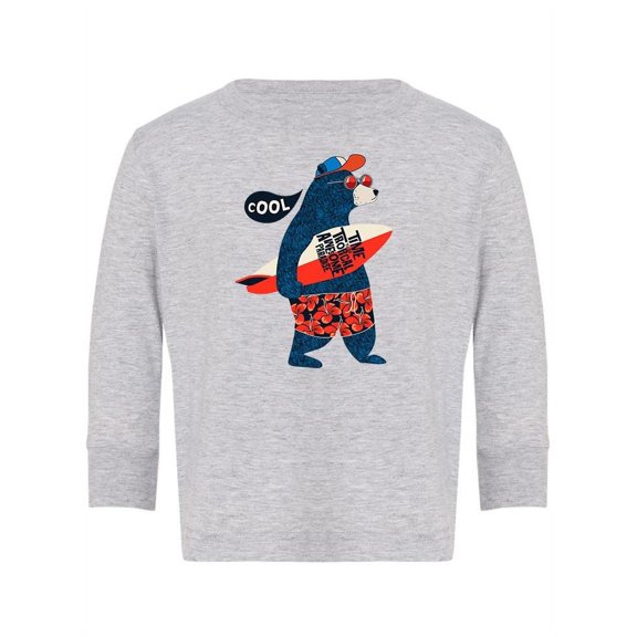 Cool Bear Surfer Long Sleeve Toddler -Image by Shutterstock, 3 Toddler