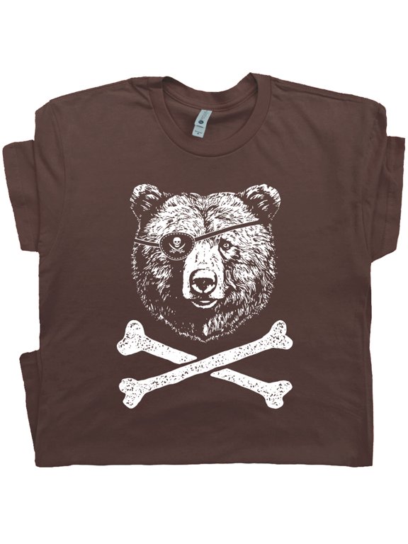 Cool Bear T Shirt Yellowstone Jolly Roger Grizzly Bear Shirts For Men Women Cute Black Brown Appalachian Trail Vintage Yosemite Tee