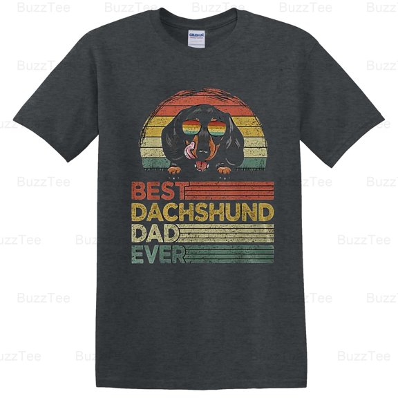 Cool Best Dachshund Dad Ever Funny Father's Day Wiener Dog Humor T-Shirt Unisex, up to 5XL