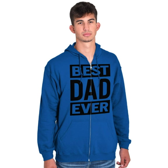 Cool Best Dad Ever Father's Day Men's Big & Tall Graphic Zip Up Hoodie Brisco Brands 2X
