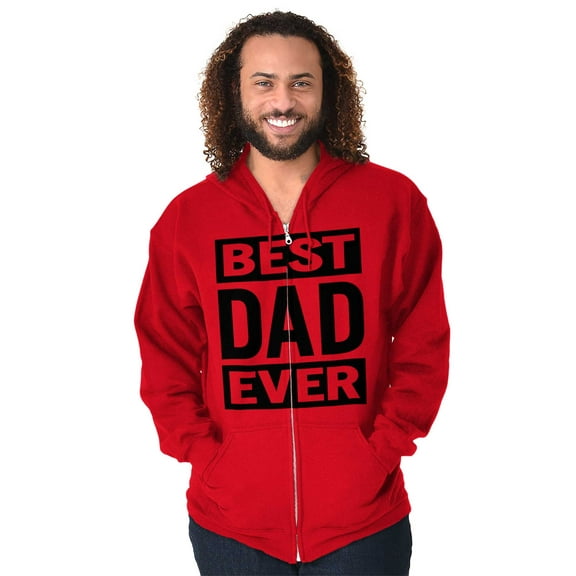 Cool Best Dad Ever Father's Day Zip Hoodie Sweatshirt Men Brisco Brands S