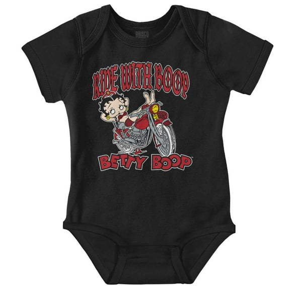 Cool Betty Boop Biker Ride Cartoon Bodysuit Jumper Girls Infant Baby Brisco Brands 18M