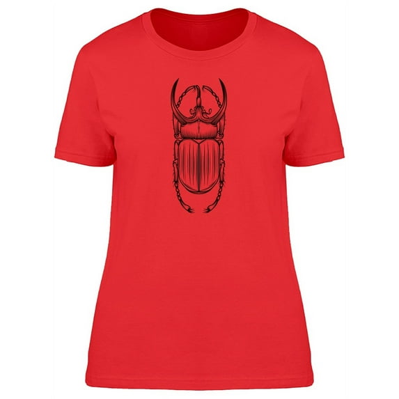 Cool Big Beetle Sketch T-Shirt Women -Image by Shutterstock, Female x-Large