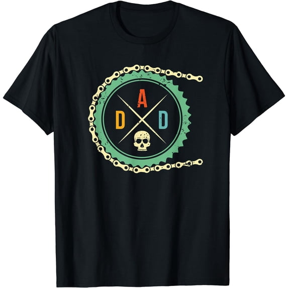 Cool Bike Skull Dad Mountain Biking Mtb Riding Cycling Biker T-Shirt ...