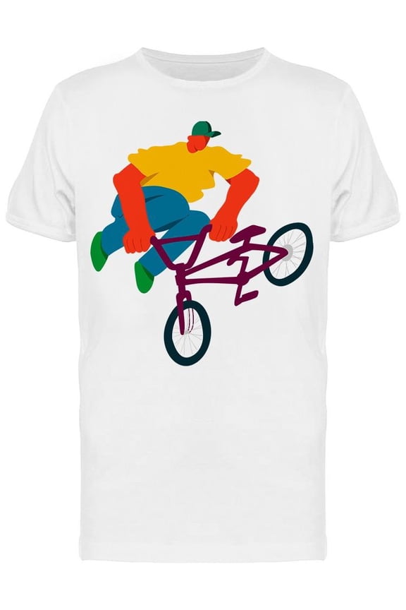 Cool Bike Trick Man T-Shirt Men -Image by Shutterstock, Male Medium