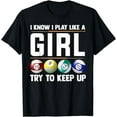 thumbnail image 1 of Cool Billiards Art For Women Girl Pool Player 8 Ball Snooker T-Shirt, 1 of 3