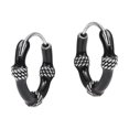 thumbnail image 1 of Cool Black Balinese Hoop .925 Silver Hoop Earrings, 1 of 4