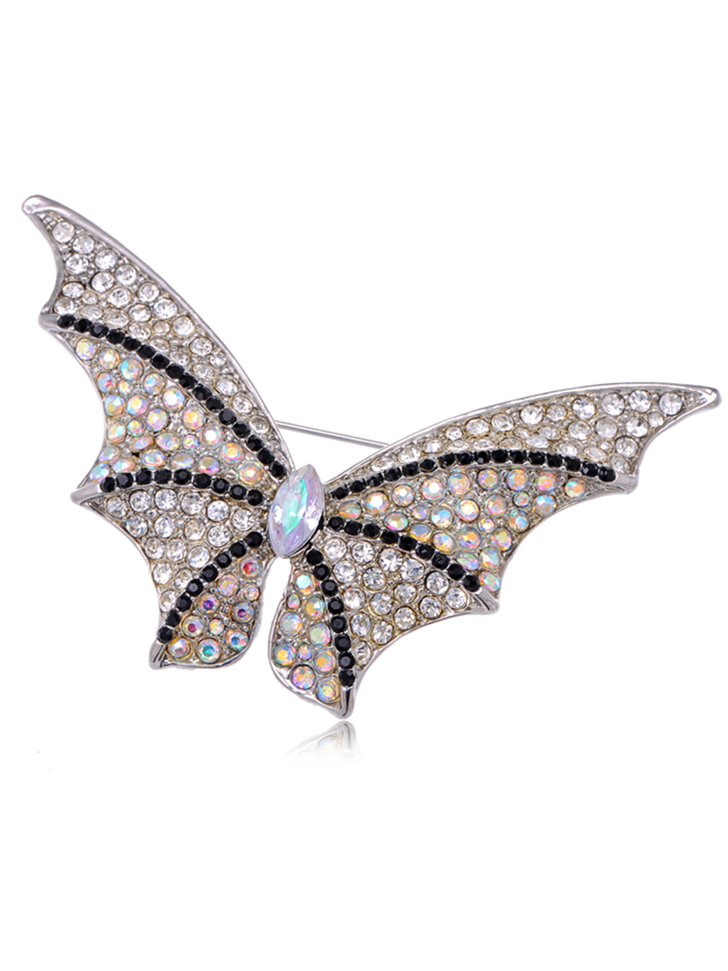 Cool Black Clear AB Crystal Rhinestone Bat Winged Butterfly Custom Pin ...