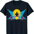 thumbnail image 1 of Cool Black T-Shirt with Drummer Graphic Colorful Drum Set Design, 1 of 5