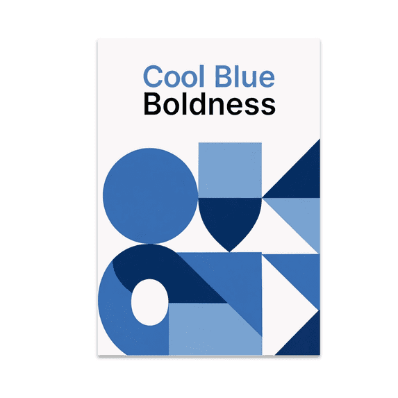 Cool Blue Boldness Geometric Art - Modern Decor Enthusiast - 13x19 Poster Print