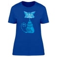 thumbnail image 1 of Cool Blue Cartoon Kitten T-Shirt Women -Image by Shutterstock, Female Small, 1 of 2