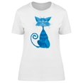 thumbnail image 1 of Cool Blue Cartoon Kitten T-Shirt Women -Image by Shutterstock, Female XX-Large, 1 of 2