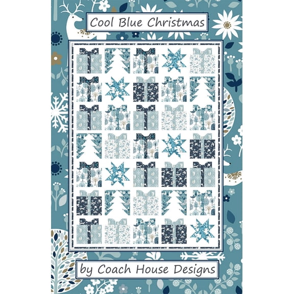 Cool Blue Christmas Quilt Pattern by Barbara Cherniwchan