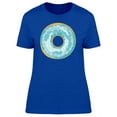 thumbnail image 1 of Cool Blue Glaze Donut Doodle T-Shirt Women -Image by Shutterstock, Female Small, 1 of 2