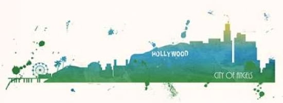 Cool Blue Los Angeles Canvas Art - Anna Quach (24 x 48)