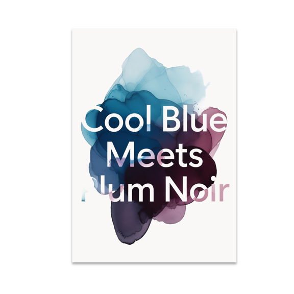 Cool Blue Meets Plum Noir - Modern Decor Enthusiast - 13x19 Poster Print