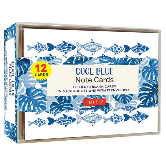 Cool Blue Note Cards - 12 Cards: In 6 Designs with 13 Envelopes (Card Sized 4 1/2 X 3 3/4 Inch) (Other)