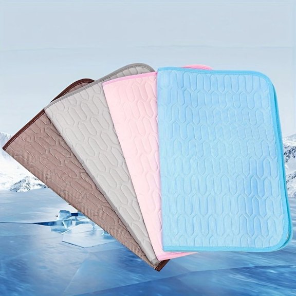 Cool Blue Pet Cooling Mat for Dogs and Cats – Non-Slip, Durable, Foldable Floor Sofa Crate Car Seat Mat for Hot Weather Relief