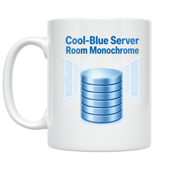 Cool-Blue Server Room Monochrome - Database Administrator - 11 oz Ceramic Coffee Mug