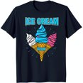 Cool Blue TShirt with 'ICE CREAM' Graphic & Colorful Design