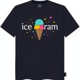 Cool Blue TShirt with 'Ice' & Graphic Cute Ice Cream Design