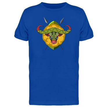 Cool Boho African Bull Doodle T-Shirt Men -Image by Shutterstock, Male 3X-Large