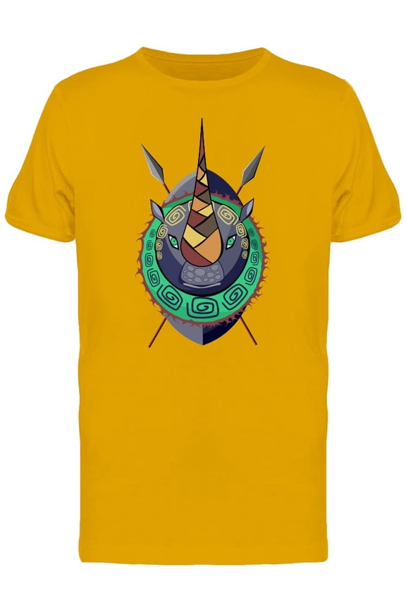 Cool Boho African Rhino Doodle T-Shirt Men -Image by Shutterstock, Male 3X-Large