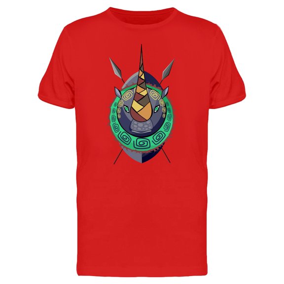 Cool Boho African Rhino Doodle T-Shirt Men -Image by Shutterstock, Male 3X-Large