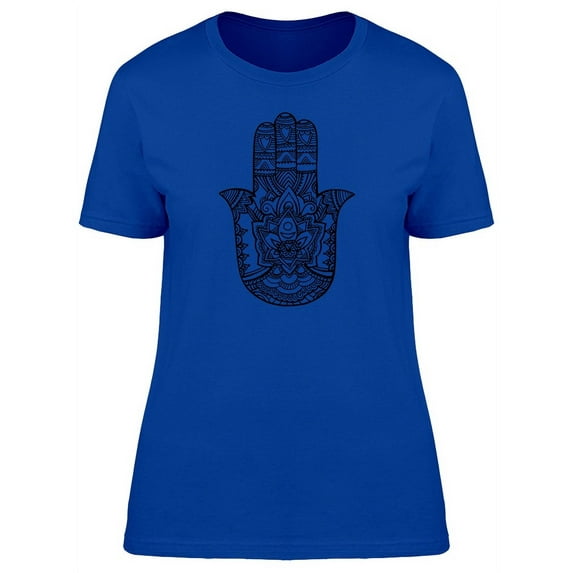 Cool Boho Floral Hamsa Hand T-Shirt Women -Image by Shutterstock, Female XX-Large