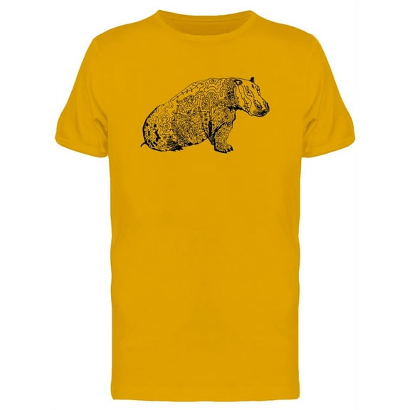 Cool Boho Hippo Sketch T-Shirt Men -Image by Shutterstock, Male Medium