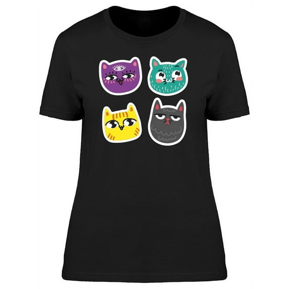 Cool Boho Kitten Doodles T-Shirt Women -Image by Shutterstock, Female Small