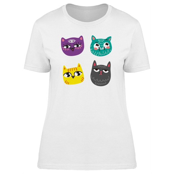 Cool Boho Kitten Doodles T-Shirt Women -Image by Shutterstock, Female x-Large