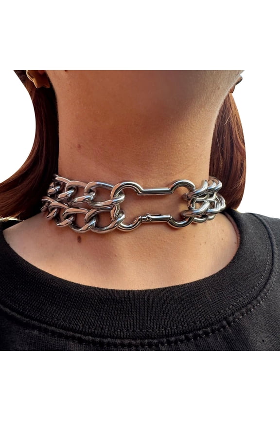 Cool Bone Clavicle Chain Bone Link Necklace Hollow Bone Necklace Alloy Neck Jewelry Perfect Gift for Men Women