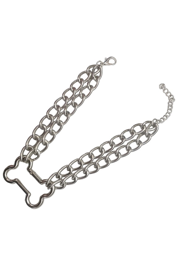 Cool Bone Clavicle Chain Bone Link Necklace Hollow Bone Necklace Alloy Neck Jewelry Perfect Gift for Men Women