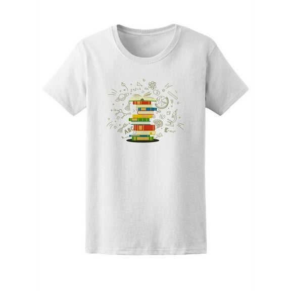 Cool Books, Vintage, Doodles T-Shirt Women -Image by Shutterstock, Female x-Large