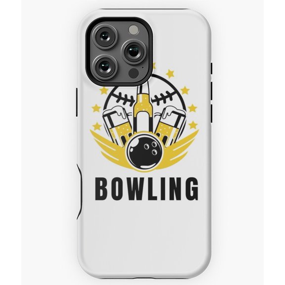 Cool Bowling Baseball and Beer Phone Case for iPhone 16 15 14 13 12 11 Pro Max