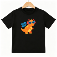 thumbnail image 1 of Cool Boy Dinosaur With Headphones Boys Graphic Tee, Retro 100% Cotton Kids Short Sleeve T-Shirt 4-13Y, 1 of 5