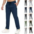 thumbnail image 1 of Cool Breathable Pants Mens Ice Silk Lightweight Pant Quick Drying Active Trousers Over 50 Summer A Dark Blue 3XL, 1 of 6