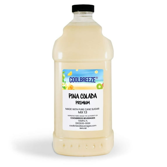 Cool Breeze Beverages Premium Shelf Stable Fruit/Drink Mix - 1/2 Gal (64fl oz) Bottle - Piña Colada 1:3