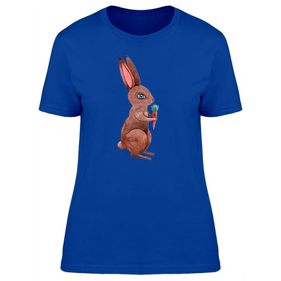 Cool Brown Watercolor Rabbit T-Shirt Women -Image by Shutterstock, Female Small