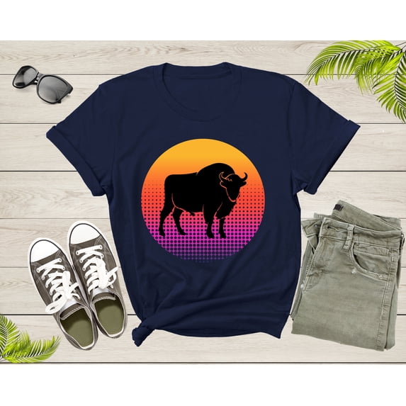 Cool Bull Cattle Animal Silhouette Farm Animal at Sunset T-Shirt Bull Shirt for Men Women Kids Boys Girls Teens Graphic Animal Gift Tshirt