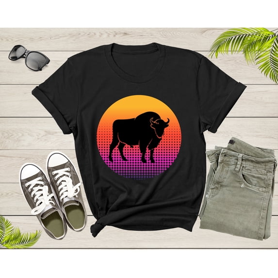 Cool Bull Cattle Animal Silhouette Farm Animal at Sunset T-Shirt Bull Shirt for Men Women Kids Boys Girls Teens Graphic Animal Gift Tshirt