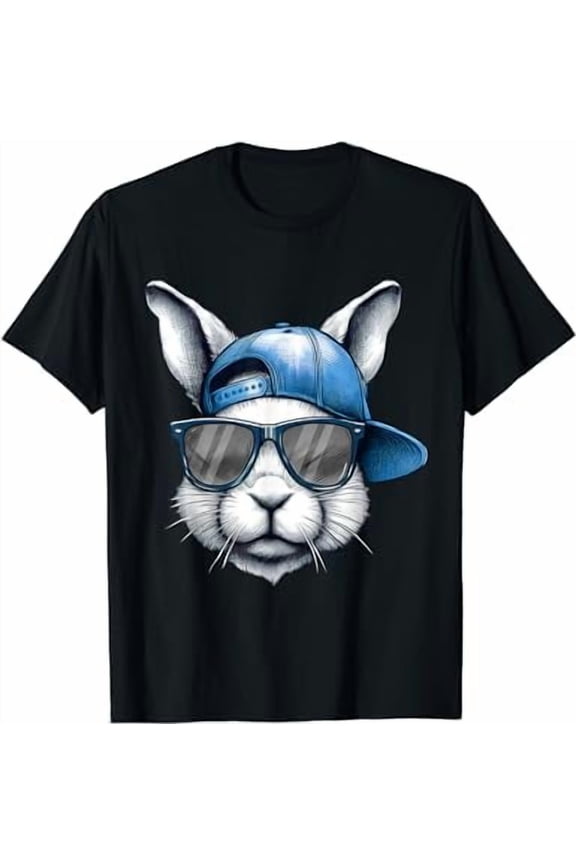 Cool Bunny Face Happy Easter Shirts For Boys Men Kids T-Shirt